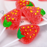 High Quality Halal 21g Strawberry Shape Sugar Snack Soft Stick Gummy Candy Bag