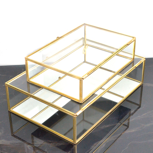 Đen & Bạc * Đồng/Rose Gold Đương Đại Gương Glass Đồ Trang Sức Hộp Lưu Trữ Đồ Trang Sức> <Bán Buôn 4*6 5X7 Glass Photo - Product Image 4