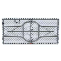 Table de pique-nique rectangulaire pliable moderne pour hôtels, mariages, événements en plein air, avec structure métallique empilable (matériau HDPE)