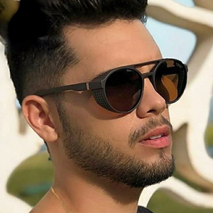 <span class=keywords><strong>Gafas</strong></span> de <span class=keywords><strong>Sol</strong></span> Redondas Steampunk para Hombre, Estilo Industrial con Protectores Laterales, <span class=keywords><strong>Gafas</strong></span> de <span class=keywords><strong>Sol</strong></span> Retro para Motociclistas, UV400 KV-S901 - Product Image 4