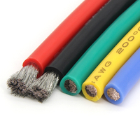 Fil de cuivre en caoutchouc de silicone souple 9AWG ~ 2AWG câble d'alimentation électrique flexible haute température bricolage fils de lumière LED