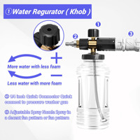Bear Crystal 4500psi Nettoyeur haute pression Lave-auto 1/4 Prise à connexion rapide Pistolet en cuivre noir avec canon à mousse Buses de lance