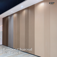Nouvel arrivage en stock - Panneaux muraux en bois grainé, écologiques, en bambou et charbon de bois, panneaux muraux WPC pour la décoration intérieure des villas