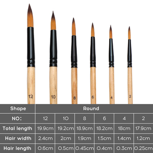 BOMEIJIA usine ventes Premium 6 pièces ensemble pinceaux de peinture ensemble pour professionnel acrylique <span class=keywords><strong>aquarelle</strong></span> peinture Art matériaux - Product Image 5