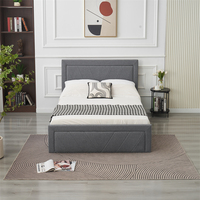 Bien vendre Usine en Chine Lit double épais beige noir gris Plateforme de lit capitonnée Cadre de lit simple Queen King Size
