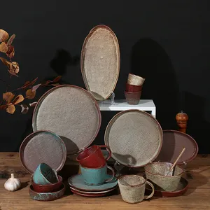 Bulk Rustic Vintage Japanese Small Stoneware Round Serving Bowls Rice Soup Fruit Salad Ramen Bowl Set Ceramic Bowl