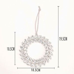 Décoration de Noël suspendue en alliage de zinc, motif flocon de neige en strass et boule diamantée pour sapin de Noël - Product Image 5