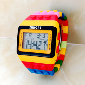 Grande montre numérique unisexe en plastique arc-en-ciel multi-fonction pour hommes et femmes, alarme étanche pour étudiants, horloge à faire soi-même - Product Image 5