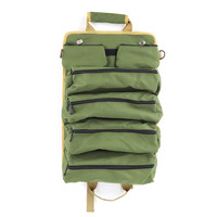 Organisateur de rouleaux d'outils multi-couleurs robustes, sac en toile enroulable avec pochettes détachables pour mécanicien automobile et moto