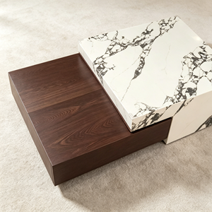 Modern Marble Coffee <b>Table</b> with Metal Base Multi-Purpose <b>Nesting</b> Design Custom Size Available-Living Room Furniture - Product Image 4