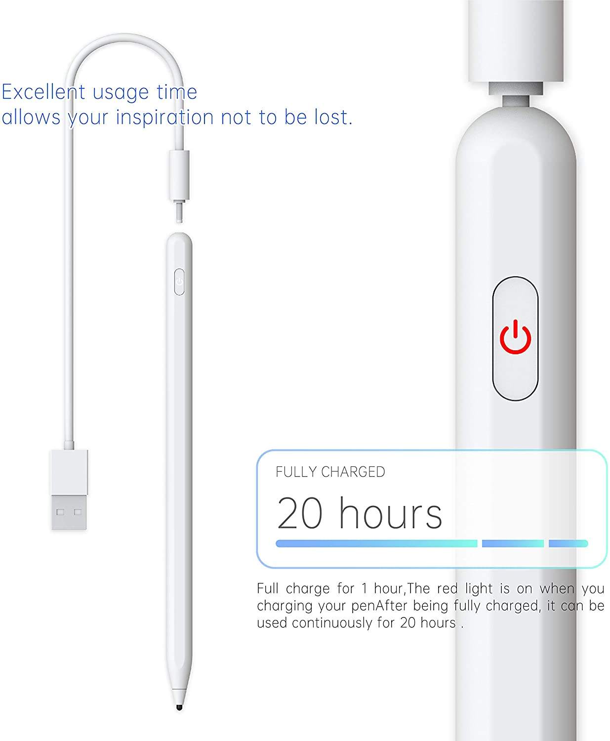 For Apple Pencil iPad Pen Touch for iPad Pro 11 for Stylus  Pen iPad 2017 2018 2019 5th 6th 7th Mini Air