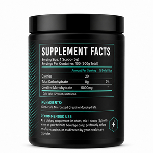 Créatine monohydrate OEM, complément nutritionnel sportif en poudre, sans sucre ajouté, certifié biologique, pour la croissance musculaire et l'énergie - Product Image 4