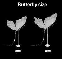 Vente en gros de papillons lumineux blancs chauds à LED de grande taille pour les décorations d'événements de mariage