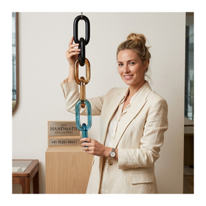 Escultura de Cadena de Eslabones de Resina Hecha a Mano, Forma Irregular, Patrón de Espiral, Arte de Moda Coleccionable, Decoración Moderna para el Hogar, Colección Hecha a Mano - Product Image 1