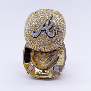 Anillo de Campeonato de los Atlanta Braves, Aleación de Oro, Diseño de Letra A, Engaste de Bisel, Joyería, Regalo - Product Image 4