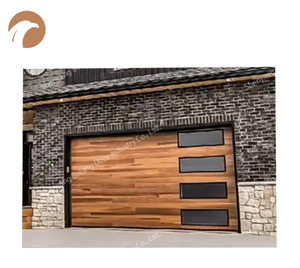 Puerta de garaje enrollable seccional residencial automática de madera de belleza 16x8 - Product Image 5