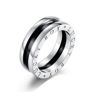 Lucky Boy <b>Titanium</b> Steel Ring Unisex Fashion Jewelry Gift Letter Design - Product Image 1
