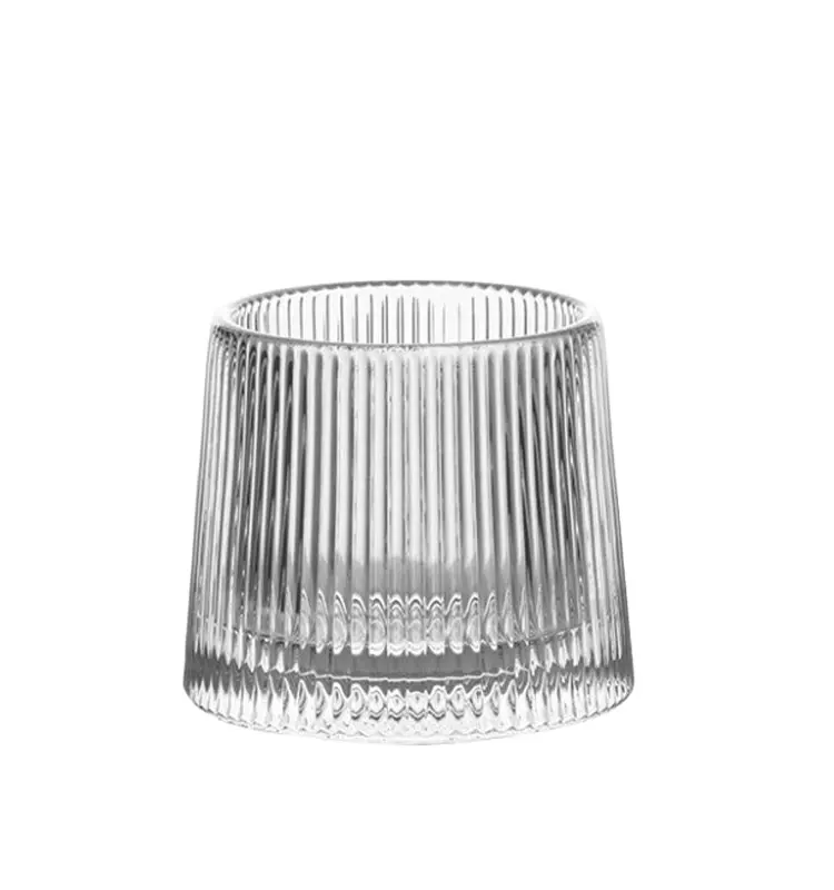 New Arrival Japanese Whisky Glass Bar Restaurant Personalized Swing Creative Rotating Tumbler Design wavy glass cup