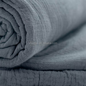 Özel kadın abiye tekstil dokulu krep düz çift katmanlı gazlı bez krep pamuklu kumaş - Product Image 3