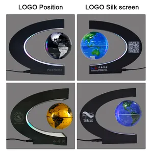 C Vorm Wereldkaart Roterende Magnetische Levitatie Zwevende Magnetische Zwevende Globe Voor Desktop Decor Onderwijs