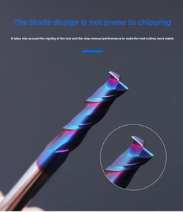 Fresa de extremo plano de carburo de tungsteno HRC60 GES-4F de 2 filos con recubrimiento de <span class=keywords><strong>TiCN</strong></span> - Product Image 5