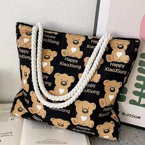 Borsa a Mano Casual da Donna con Stampa Cartoon, Borsa Tote alla Moda di Grande Capacità con Manico Lungo - Product Image 1