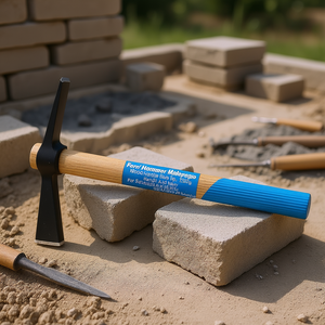 Martillo Fervi Malepeggio con mango de madera y punta azul de 1200g para trabajos en piedra y mampostería - Product Image 3