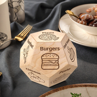 Ensemble de dés de décision alimentaire en bois massif gravé personnalisé cadeau d'anniversaire romantique pour les partenaires pour les objets décoratifs de date