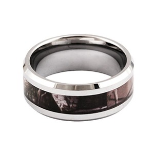 <b>Tungsten</b> Steel Men's Ring 8MM Camouflage Inlay Unisex Fashion Jewelry Gift - Product Image 5