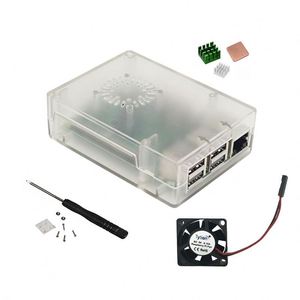 Raspberry beri <span class=keywords><strong>PI</strong></span> 3 B + 3B sarung pelindung papan pengembangan dengan kipas peredam panas ABS Set plastik injeksi casing pelindung - Product Image 3