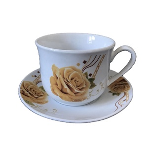 Taza de porcelana fina con estampado de flores de América del Sur, platillo de cerámica para té/Café, Juego de platillos - Product Image 3