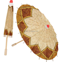 Parapluie 3D personnalisé Design Parapluie érythréen traditionnel éthiopien 70cm Parapluie tissé design panier pour événements et mariage