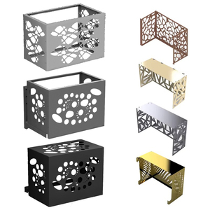 Noir gris perforé gravé métal découpé au laser couleur personnalisée en aluminium <span class=keywords><strong>climatiseur</strong></span> couverture fabricant AC couverture - Product Image 5