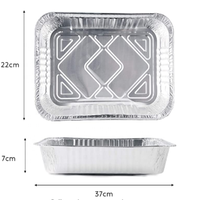Barquettes en aluminium 37x27x7 cm – Grandes boîtes isothermes pour aliments chauds avec couvercle en aluminium – Plat de service pour fêtes du week-end