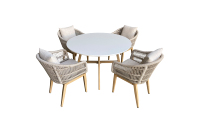Meubles de loisirs en plein air de style moderne, chaises de salle à manger confortables en corde d'aluminium pour villa, jardin, nouveau design