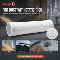 Sac filtrant anti-poussière en feutre aiguilleté polyester enduit de PTFE ; Filtre antistatique résistant à la corrosion de qualité industrielle pour l'industrie chimique fine, fabriqué en Chine