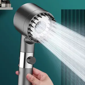 High Pressurized Filter Shower Head 3-mode Adjustable <b>Spray</b> With Massage Brush Rain Faucet Bathroom Accessories - Product Image 1