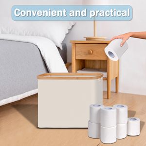 Toilet Paper Storage <b>Basket</b> with Lid Bathroom Organizer Free Standing Toilet Paper Holder for up to 9 Mega Rolls - Product Image 6
