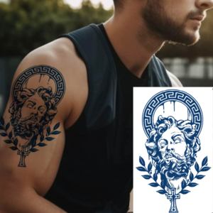 Autocollant de tatouage temporaire religieux Croix de Jésus, imperméable, respectueux de l'environnement, art corporel, durable 15 jours - Product Image 1