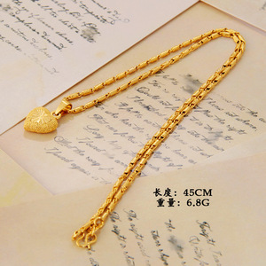 สร้อยคอทองคำ 24k รูปหัวใจ สไตล์หรูหรา ของขวัญวันวาเลนไทน์สำหรับผู้หญิง - Product Image 6