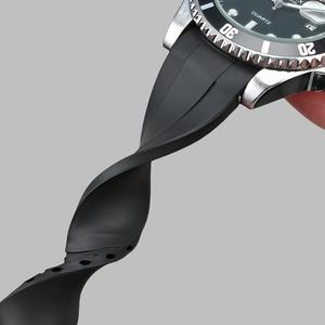 Compatible pour Rolex Bracelets de montre en fluoroélastomère 20mm Patte incurvée pour <span class=keywords><strong>Submariner</strong></span> Series pour Omega Swatch Bracelets collaboratifs - Product Image 5