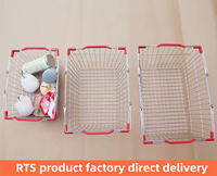 Cesta de Compras de Gran Capacidad en Stock, Cesta de Metal para Almacenamiento de Productos Cosméticos, Dulces, Botellas y Comestibles
