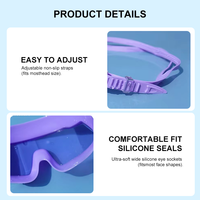 Masque de natation YL2300 à injection directe de silicone liquide, grande fenêtre panoramique, anti-buée, revêtement UV, miroir or/argent