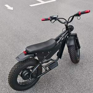 Moto <span class=keywords><strong>électrique</strong></span> rétro puissante de 16 pouces avec batterie cachée, double suspension, frein à disque, pneus larges pour la neige, le tout-terrain et la plage - Product Image 2
