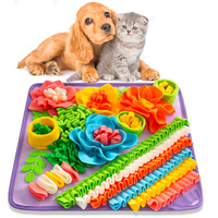 Tapis interactif en peluche pour chien, distributeur de friandises à alimentation lente, jeu de cache-cache et tapis olfactif pour l'entraînement
