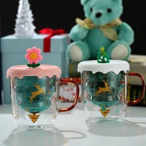 Taza de regalo de 250ml al por mayor, deseo de Navidad, árbol de Navidad, regalo de Navidad, taza de cristal de doble pared, taza de café de Navidad - Product Image 1