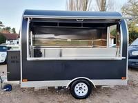 Camionnette mobile de vente alimentaire personnalisée, petite, 3m, avec toit arrondi, remorque remorquable, chauffage intégré, pour crème glacée et restauration rapide, rose et orange
