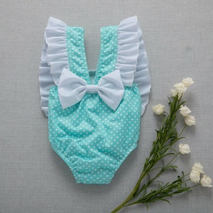Traje de Baño para Niñas Pequeñas, Estilo Hawaiano, Secado Rápido, Push-Up, Bikini Sólido con Estampado Bonito, Servicio OEM, 3-10 Años - Product Image 5