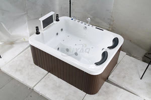 Spa Extérieur Luxe 2 <span class=keywords><strong>Personnes</strong></span> Jardin Bain à Remous Bulles D'air Baignoire à Remous Jacuzzier <span class=keywords><strong>Avec</strong></span> Panneau De Commande et TV dans le Jardin - Product Image 3