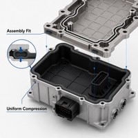 Moulage par surmoulage OEM de haute précision en silicone sur insert métallique pour l'étanchéité structurelle des boîtiers de modules électroniques automobiles